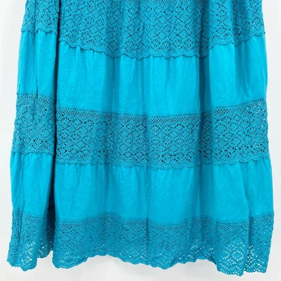 Lane Bryant Blue Knit Lace Maxi Skirt 14/16 - Picture 7 of 9